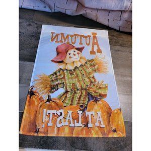 Autumn At Last scarecrow pumpkin harvest banner flag decor‎